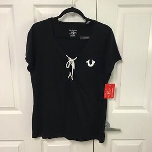 True Religion Womens Black Tee Size XL